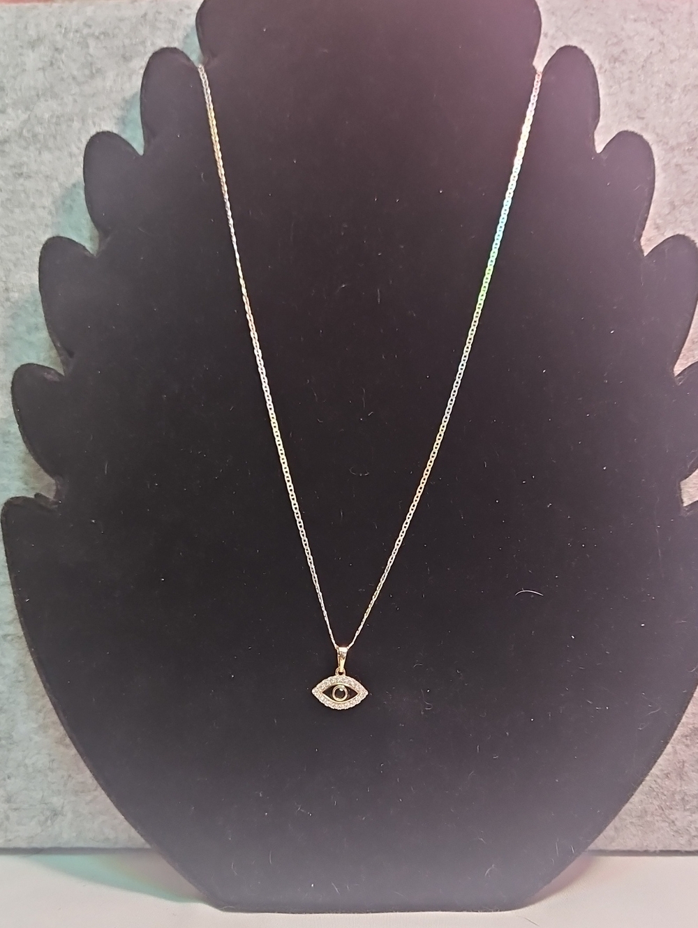 Delicate Gold Evil Eye Pendant Necklace - Women Jewelry